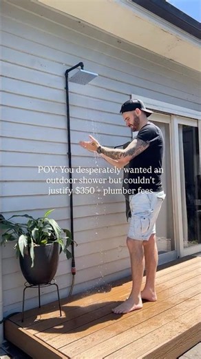 I made an outdoor shower for under $32! 💦 #DIY #Garden #Backyard