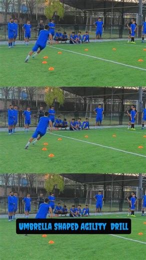 Athlete Enhancement Center (AEC) on Instagram: "⚽️🔺 Umbrella-Shaped Agility Training at AEC 🔺⚽️ Athlete Enhancement Center (AEC) organized a specialized umbrella-shaped agility training drill for the football players of Thunderbolts Football Club (TFC). This exercise is designed to enhance change of direction, acceleration, deceleration, and game-specific speed—one of the most crucial performance components in modern football. Structured, scientific, and sport-specific training f