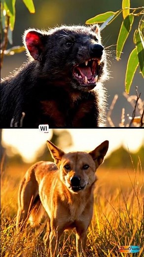 Tasmanian Devil vs Dingo: Aussie Brawl! 🐕👿 #shorts