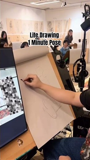 A sped up 1 minute pose drawing from start to finish!