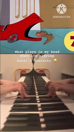 What plays in my head when i'm playing Ravel's concerto #piano #ピアノ #tomandjerry