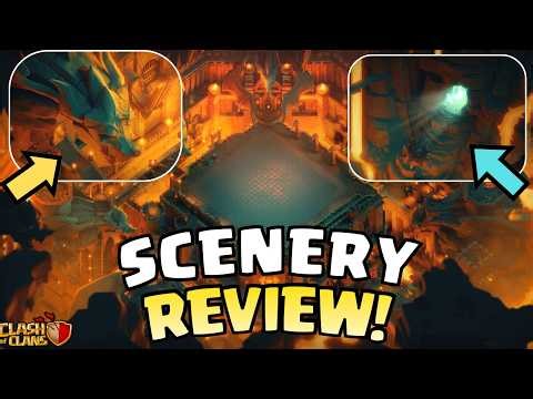 NEW Dragon Escape Scenery REVIEW! All Animations and Easter Eggs (Clash Of Clans)