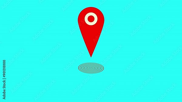 Abstract location icon animation. location pin mark, Address icon, white pin point, map pin, goggle map.