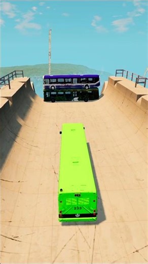 Green Local Bus Vs Ramp 😱 | #beamngdrive #shorts