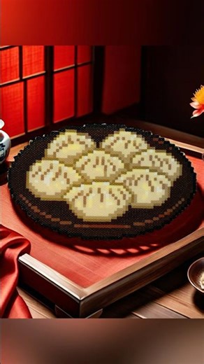 🥟 I Made Dumplings… with Perler Beads?! #perlerbeads #pixelart