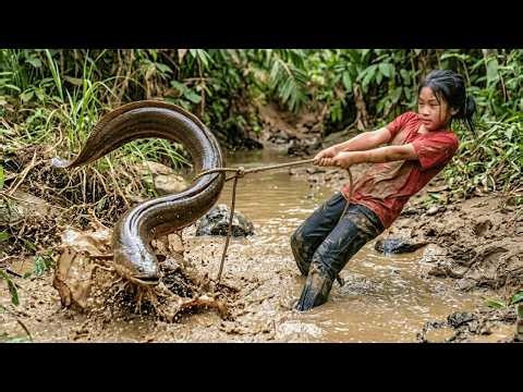 Fishing Ancient Fishing Techniques, Loach, Fish By Trap Hand Highland Girl In Farm, Streams For Sale