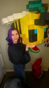 Easy As Try | Game Food and Crafts! on Instagram: "Minecraft Axolotl in a Bucket! Made only using cardstock paper, no glue and no tape! #minecraft #axolotl #papercraft #easyastry"