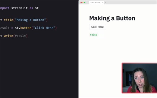 Streamlit Shorts： How to make a button
