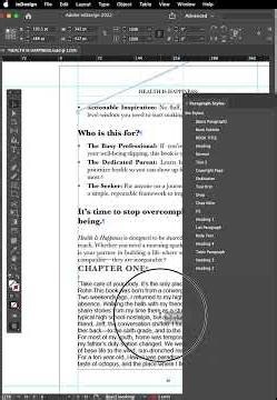 Book formatting using adobe indesign