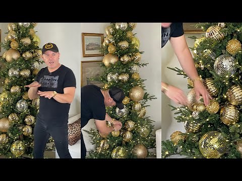 How I Decorate My Christmas Tree For A Home Tour / Glam Gold Christmas Tree / Ramon At Home