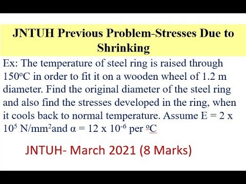 Stresses Due to shrinking | JNTU Previous Problem | #strengthofmaterial