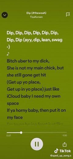 Dip (#thewoah) Song Lyrics, Traducción Español, Speed Up, Tisa Korean
