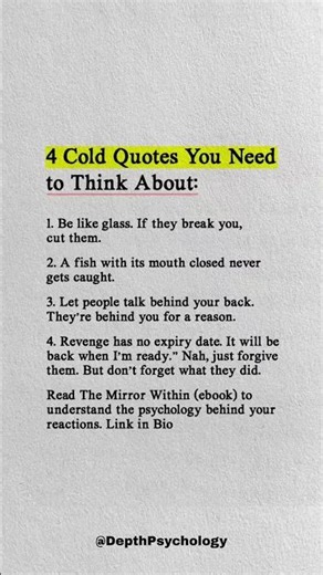 4 Cold Quotes You Need to Think About #cold #think #quotes #wisdom #psychology #life