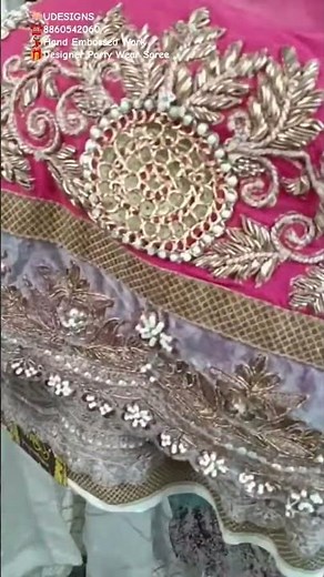 Beautiful Designer Wedding Saree With Original Zardosi Embroidery Work | UDesigns Sale