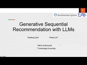Generative Sequential Recommendation with Large Language Models
