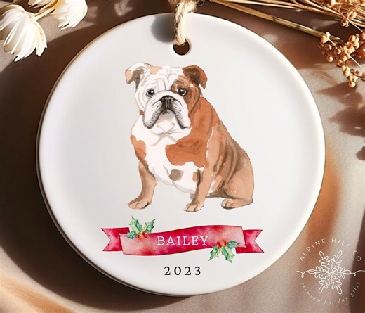 Bulldog Ornament | Bulldog Gifts | Bulldog Christmas Ornament | Custom Dog Ornament | Dogs First Christmas Ornament | English Bulldog - Etsy Australia