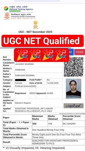 UGC NET Dec.2025 #98percentile#ugc#politicalscience#ugcnet#ytshorts#yt#youtubeshorts#viral#exam#yt