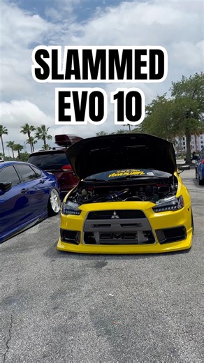 Slammed Yellow Evo X Build