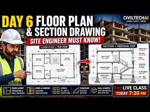 Day 6: Floor Plan & Section Drawing Explained | Drawing Reading Mastery