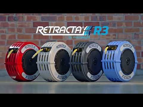 Retractable Adjustable Return Safety Hose Reel. Self winding hose reels for water, oil, grease, air.