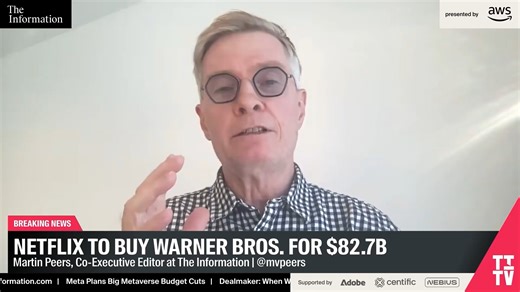 The Netflix-Warner Bros. $82 billion deal is "the stupidest deal", according to The Information’s Co-Executive Editor Martin Peers. "This is such a stupid deal, I'm even beginning to wonder whether Netflix knows this deal will not get through, but they are just trying to screw up Paramount and delay Paramount's ability to actually buy Warner.” Full episode: https://thein.fo/4oGTg8L | The Information