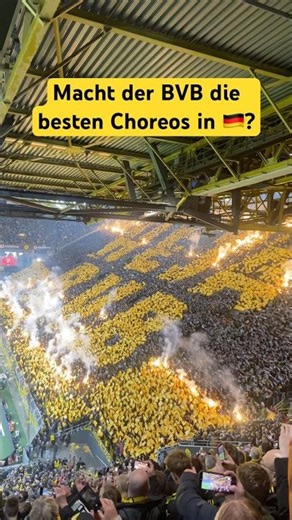 Südtribüne Dortmund Choreo +Pyro im Klassiker #bvb #klassiker #pyro #choreo