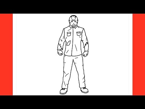 How to draw a JASON VOORHEES easy / Friday The 13th step by step drawing