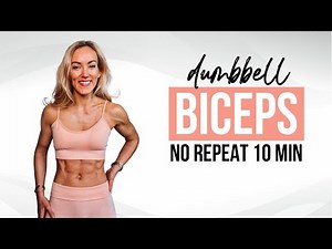 10 Min Biceps Workout at Home with Dumbbells | No Repeat