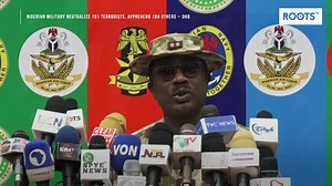 3.1K views · 57 reactions | Nigerian Military Neutralizes 191 Terrorists, Apprehends 184 Others – DHQ The Director of Defence Media Operations, Major General Edward Buba, in a media briefing held today in Abuja, emphasized the importance of society's commitment to the fight against terrorism, banditry, and other criminal elements. #defence #defencemedia #nigeriamilitary #terrorism #banditry #abuja #nigeria #fightagainstterrorism #military | Rootstv Nigeria | Facebook