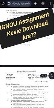2026 IGNOU Assignment Download Kesie kre??.IGNOU Assignment Download Kesie kre? M.Com Assignment