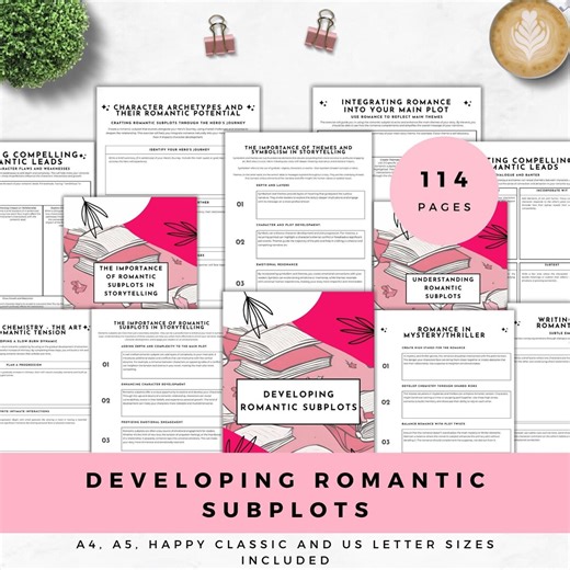 Novel Writing Workbook Romantic Subplot Worksheets for Developing Romance Printable Author Planner Creative Writing Journal Story Plotting - Etsy