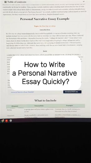 Professional Essay Writing on Instagram: "How to Write a Personal Narrative Essay Quickly? #creatorsearchinsights #essay #essaywriting #writingtips #essaywriter #essaywritinghelp tips to writing a personal narrative essay fastest way to write a personal narrative essay personal narrative college essay examples"