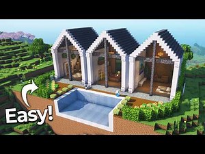 ⛏️ Minecraft :: How to build a Luxurious Cliff House 🏡 [마인크래프트 고급스러운 절벽 집짓기 건축강좌]