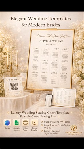 Wedding Seating Chart Template | Editable Canva Seating Plan Organize your wedding seating