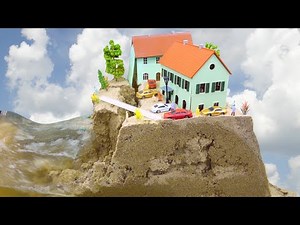 Coastal Erosion And Cliff Collapse Simulation - Tsunami Dam Breach Experiment - Flood Disaster