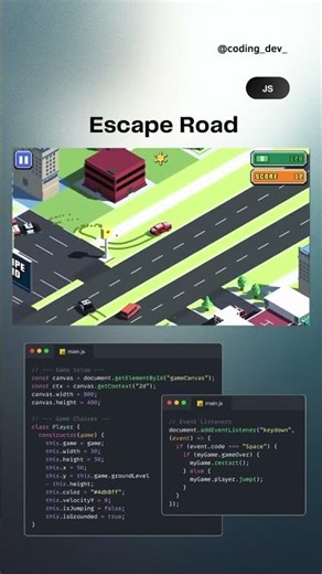 Escape Road Game using Javascript🚗💨