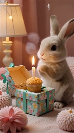 This Bunny’s Birthday Surprise Is Too Cute🐰🧁 #shorts #shortsfeed #trending #cutebunny #happybirthday