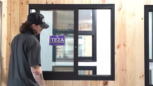 TEZA DOORS 71.5 in. W x 41.5 in. H Universal/Reversible Handing Matte Black Aluminum Low-E Window SW1207242B