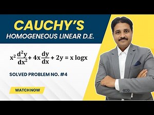 CAUCHY'S HOMOGENEOUS LINEAR DIFFERENTIAL EQUATION SOLVED PROBLEM 4 ‪@TIKLESACADEMY‬