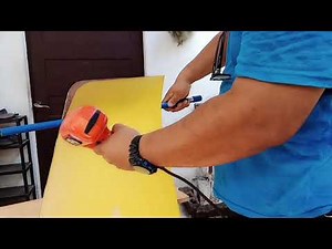 Removing old formica glued with contact cement with a heat gun