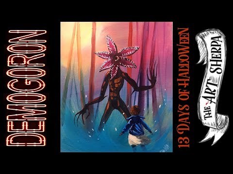 Stranger Things Acrylic painting tutorial 13 Days Of Halloween | TheArtSherpa