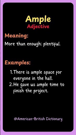 Ample Meaning & Definition | Oxford Dictionary