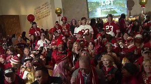 Niners! The 49ers Faithful showed up early and in droves this morning, fired up for a pep rally organized by NBC's "Today" show crews, as their beloved Niners' in two days bid for a sixth Super Bowl title. http://nbcbay.com/j24DjwC | NBC Bay Area