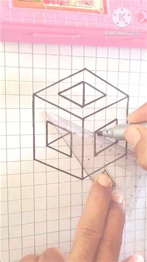 How to draw 3d Drawing cube😂😂😂 #art #drawing #painting #satisfying