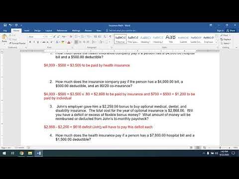 Health Insurance Guided Math