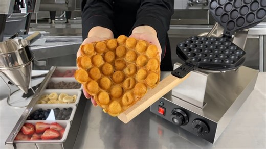 Stainless Steel Bubble Waffle Machine Electric Stainless Steel Bubble Waffle Maker with Non-Stick