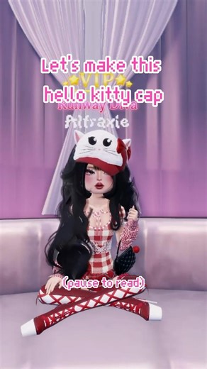 how to make hello kitty hat #dtifyp #dtishorts #dresstoimpresshacks #dresstoimpress #roblox