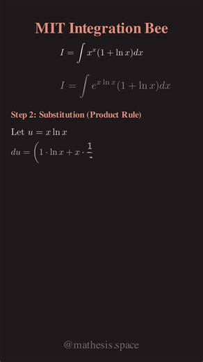 The Simplest Way to Integrate x^x 🤯 | MIT Integration Bee #teachablemachine #swarmlearning #teched