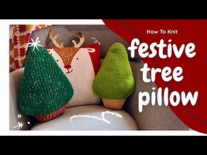 How To Knit a Cozy Tree Pillow 🎄 (Magic Loop Method)