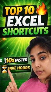 TOP 10 Excel Shortcuts in 1 Minute #shorts